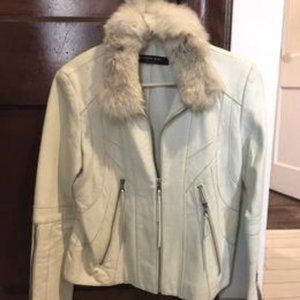 Andrew Marc White Leather Jacket